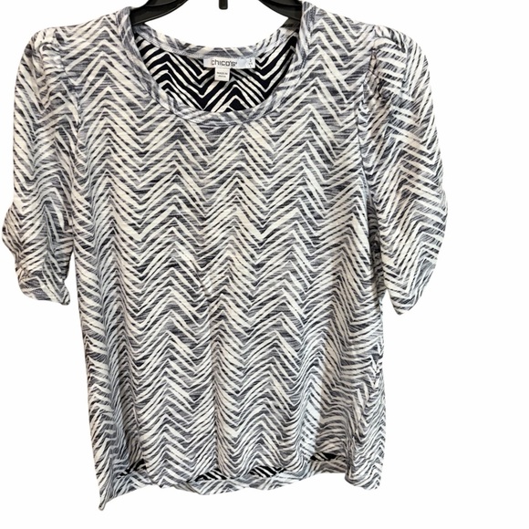 Chico's Tops - Chico's Monochrome Zigzag Women's Blouse